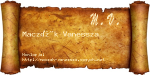 Maczák Vanessza névjegykártya